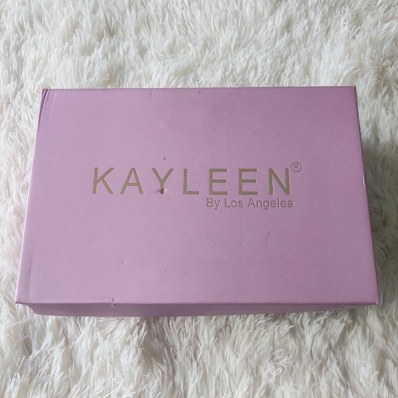 Kayleen LA Rhinestone Bow Heels Black Pointed Toe Slingback Sandals Size 7.5 NIB - Picture 9 of 9